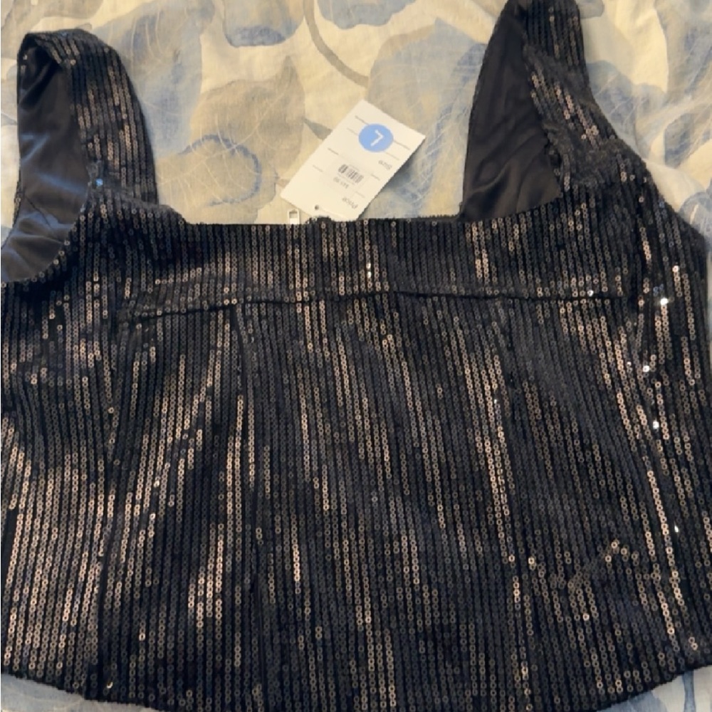 Black Sequin Top - Size L - Never worn